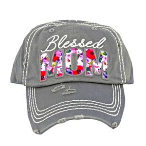 BASEBALL CAP - EMBROIDERED BLESSED MOM